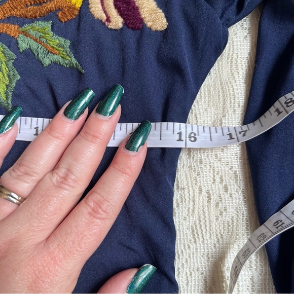 Judith March embroidered bell sleeve ruffle mini dress - Picture 5 of 11